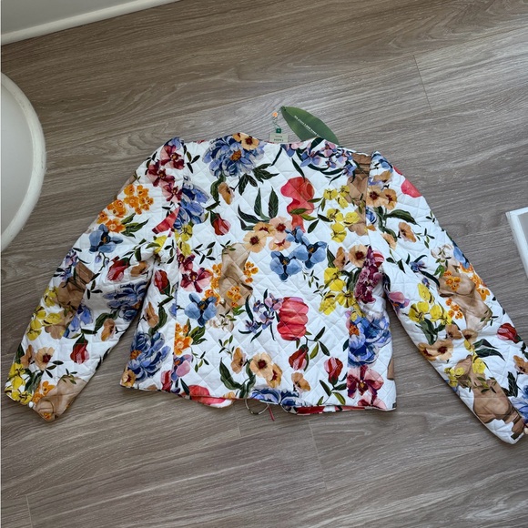NWT Farm Rio Greek Garden Quilted Tie Coat Floral Cotton Sz XL - Picture 14 of 16